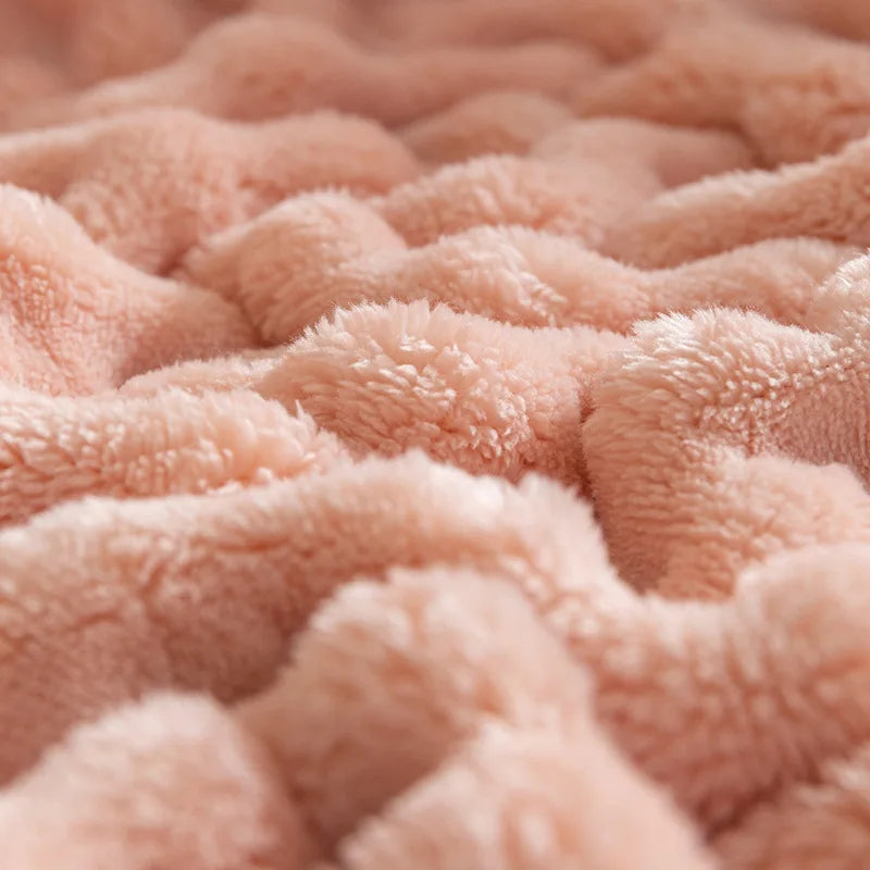 Summer High Weight Bubble Rabbit Flannel Blanket Air Conditioning Sofa Blanket Gift Casual Coral Velvet Small Blanket