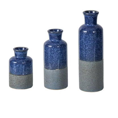 Retro Ceramic Vase Cracked Glaze 3 Pcs Flower Set Decorative Home Furnishing Vases