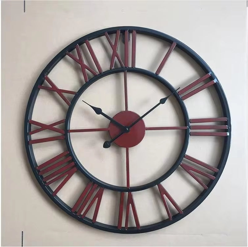 Modern Home Decor Oversized Centurian Roman Numeral Style Large Decorative Wall Clock Analog Metal round Clock